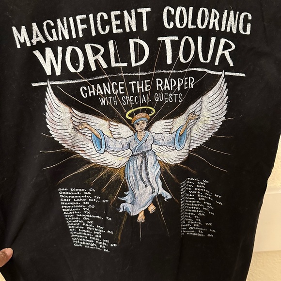 Chance The rapper Magnificent Voloring World Tour Short Sleeve Tee sz M - Picture 4 of 5